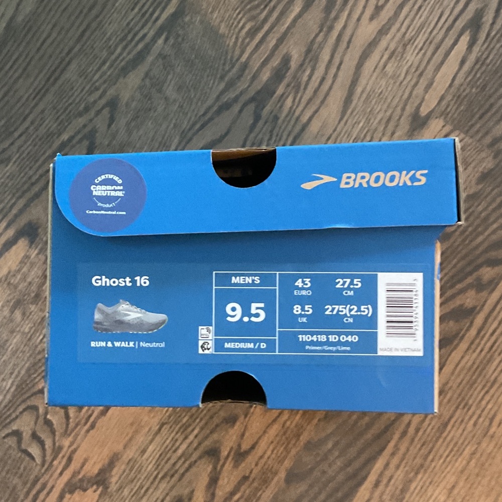 Brooks Ghost 16 Men's Shoes in Grey/Lime